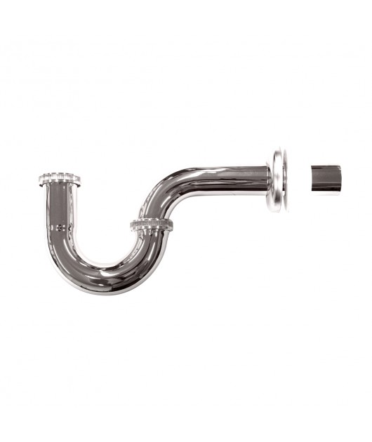 Trampa P de acero inoxidable cromada 1 1/2"